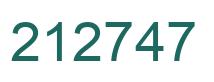 Number 212747 green image