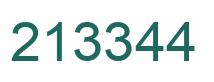 Number 213344 green image