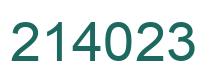 Number 214023 green image