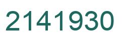 Number 2141930 green image