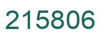 Number 215806 green image
