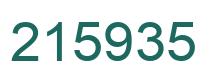 Number 215935 green image