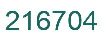 Number 216704 green image