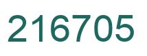 Number 216705 green image