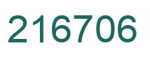 Number 216706 green image