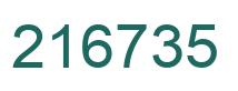 Number 216735 green image