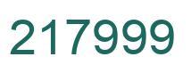 Number 217999 green image