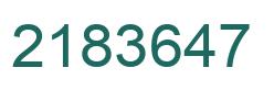 Number 2183647 green image
