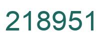 Number 218951 green image