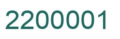 Number 2200001 green image