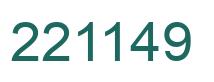 Number 221149 green image