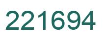 Number 221694 green image