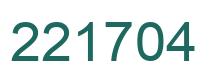 Number 221704 green image