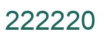 Number 222220 green image