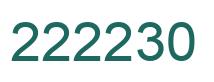 Number 222230 green image