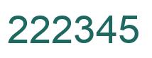 Number 222345 green image