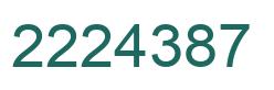 Number 2224387 green image