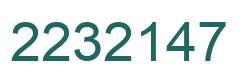 Number 2232147 green image