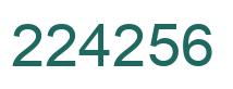Number 224256 green image