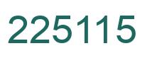 Number 225115 green image