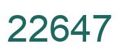 Zahl 22647 grün bild