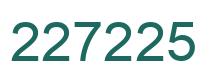 Number 227225 green image