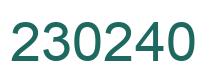 Number 230240 green image