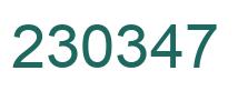 Number 230347 green image