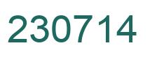 Number 230714 green image
