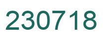 Number 230718 green image