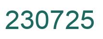 Number 230725 green image