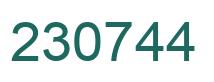 Number 230744 green image