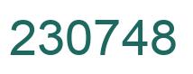 Number 230748 green image