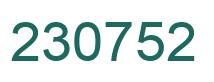 Number 230752 green image