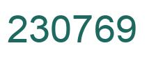 Number 230769 green image