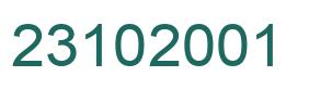 Number 23102001 green image