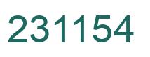 Number 231154 green image