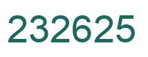 Number 232625 green image