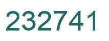 Number 232741 green image