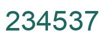 Number 234537 green image