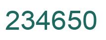 Number 234650 green image