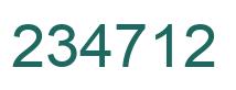 Number 234712 green image