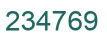 Number 234769 green image