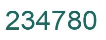 Number 234780 green image