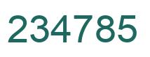 Number 234785 green image