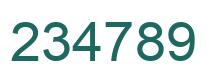 Number 234789 green image