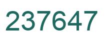 Number 237647 green image