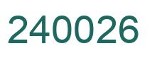 Number 240026 green image