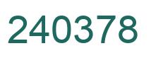 Number 240378 green image