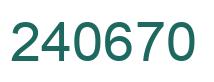 Number 240670 green image
